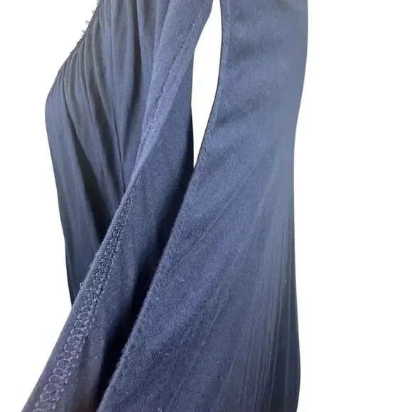 White House Black Market blue embellished v neck top size medium - Picture 6 of 9